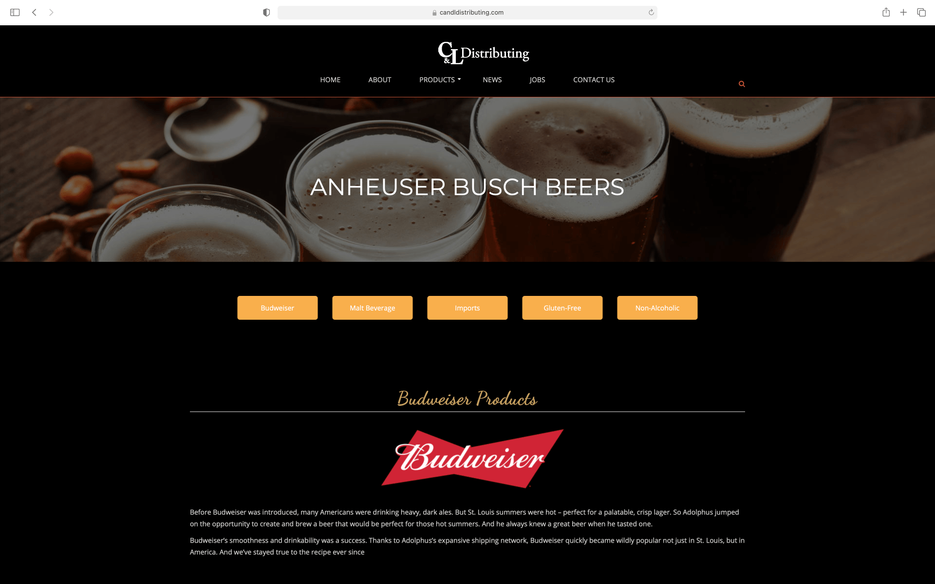 Old website design