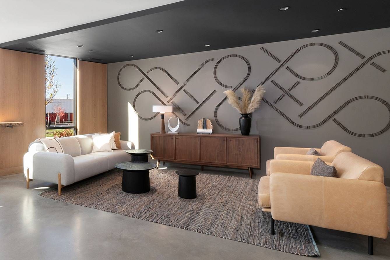 West End Yards luxury clubhouse with modern design and seating area.