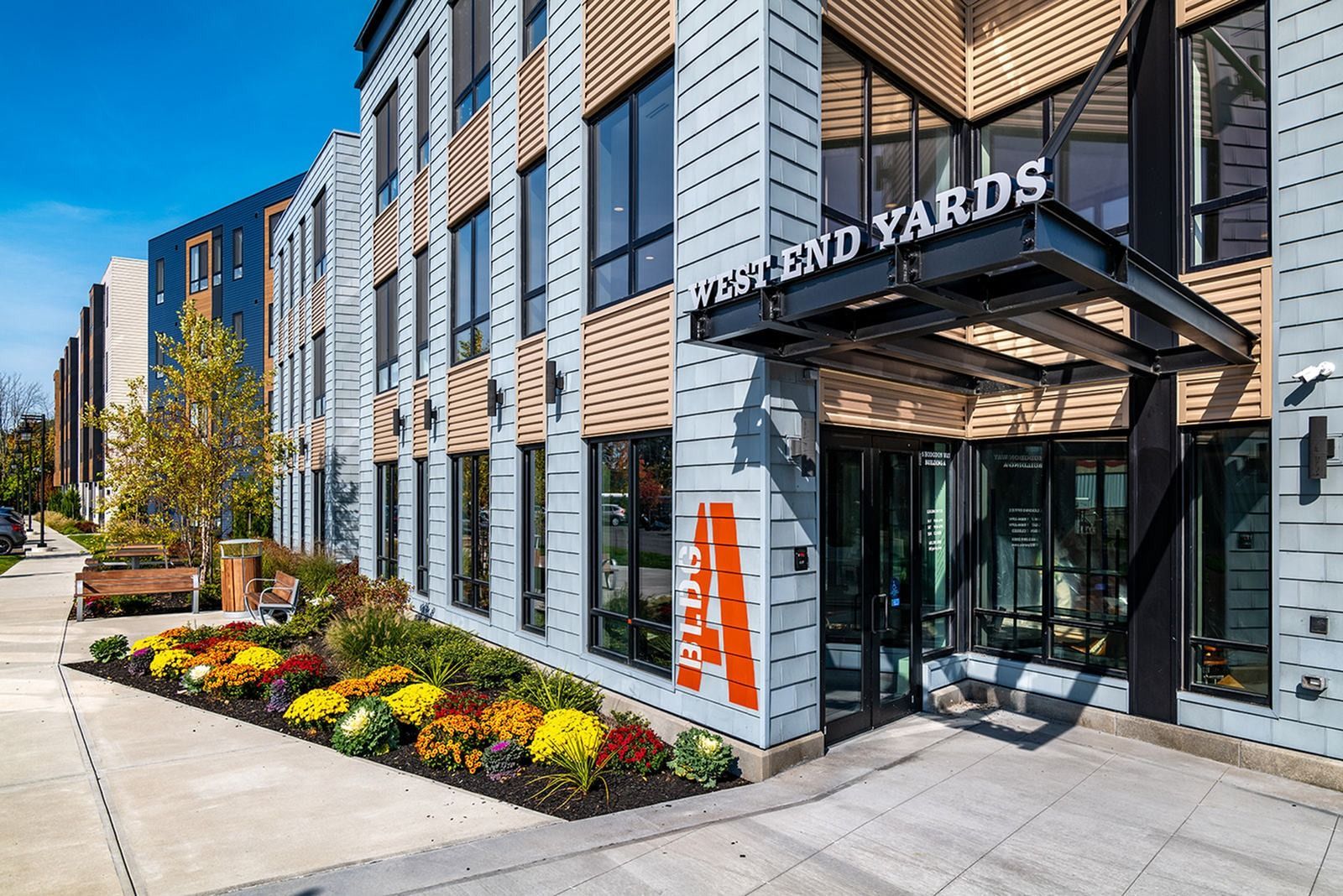 West End Yards leasing office exterior view.