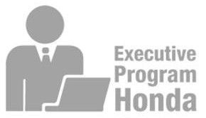 Ícone cinza de uma pessoa com um laptop; texto: Programa Executivo Honda.