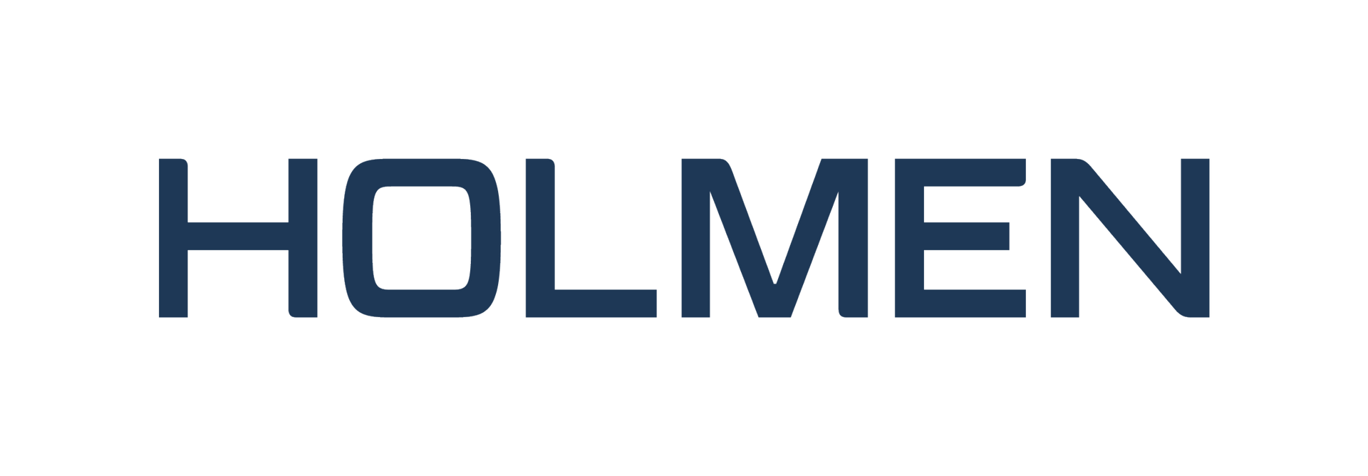 HOLMEN-logotypen i mörkblå text mot ljus bakgrund