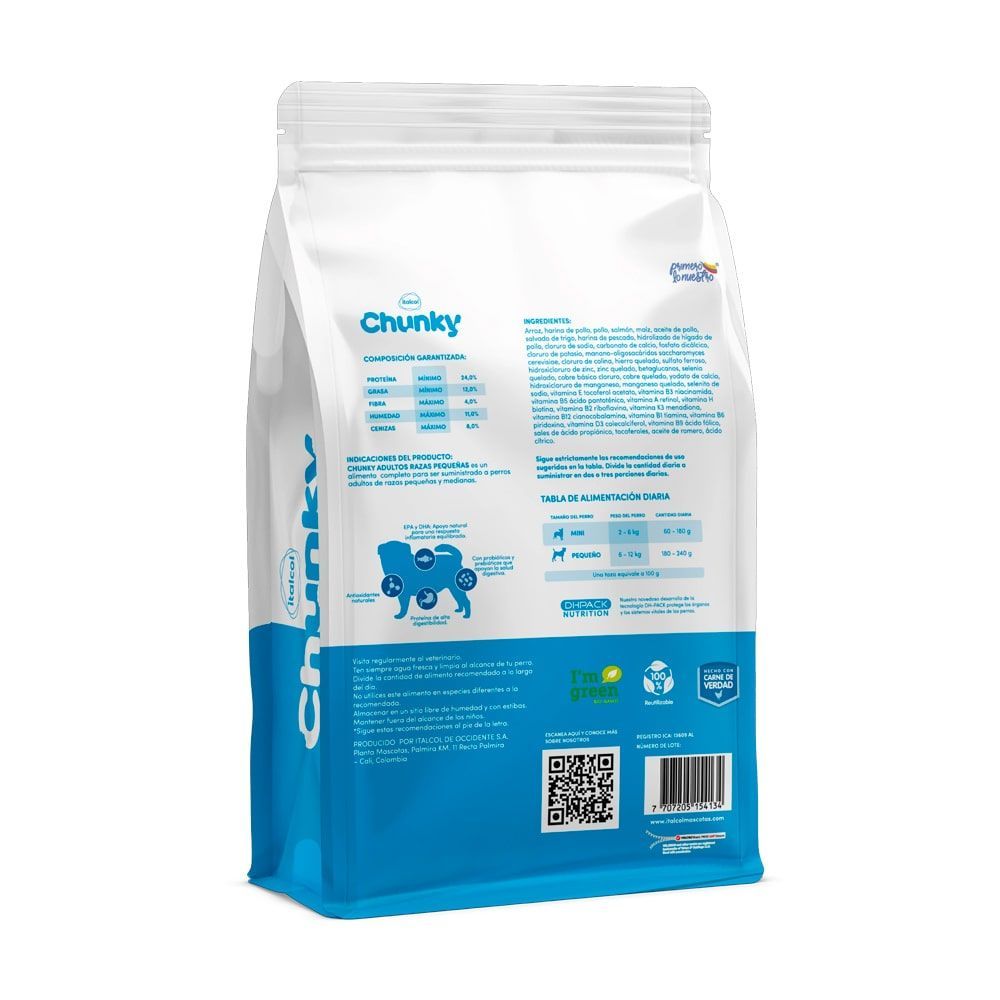 Chunky Perros Adultos de Razas Pequeñas Pollo y Arroz