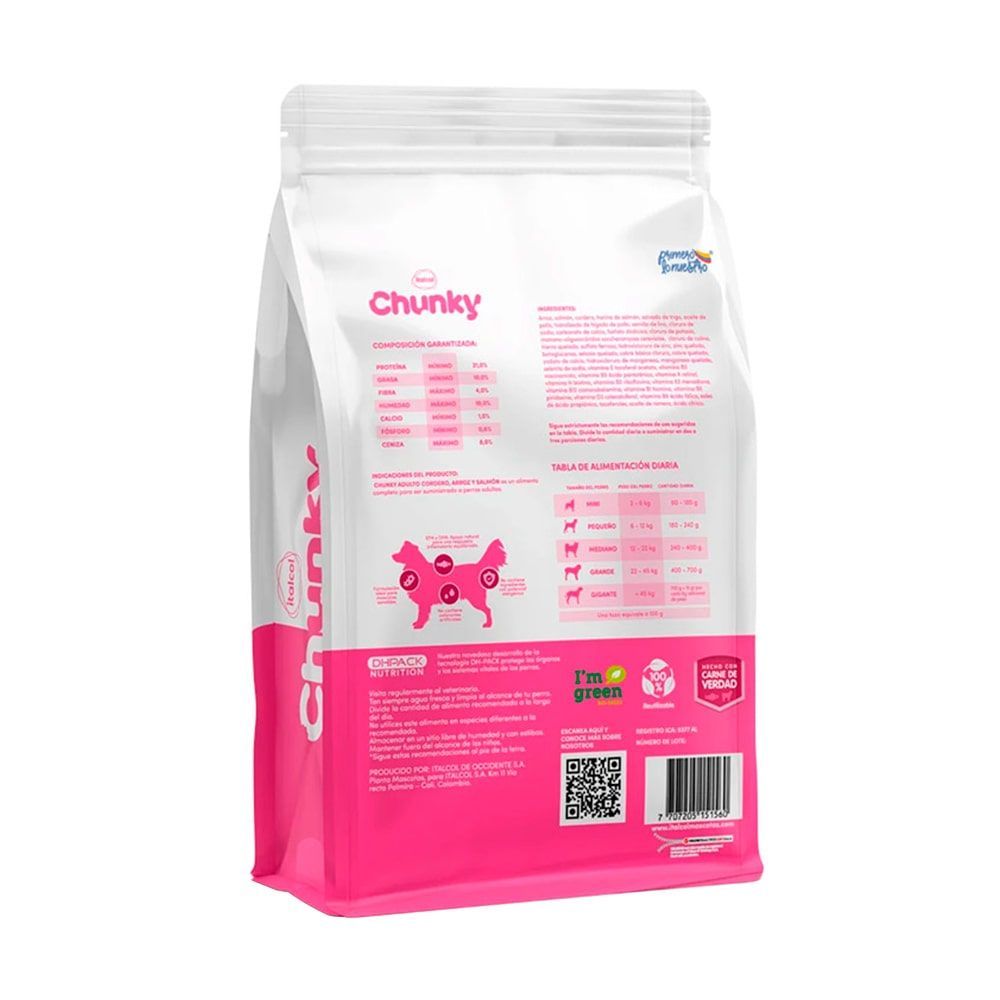 Chunky Perros Adultos Cordero, Arroz y Salmón