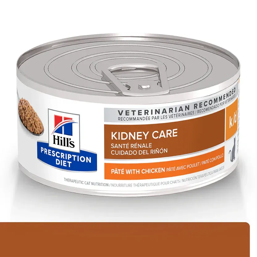 Comida enlatada para gatos Hill's Prescription Diet Kidney Care, paté con pollo.