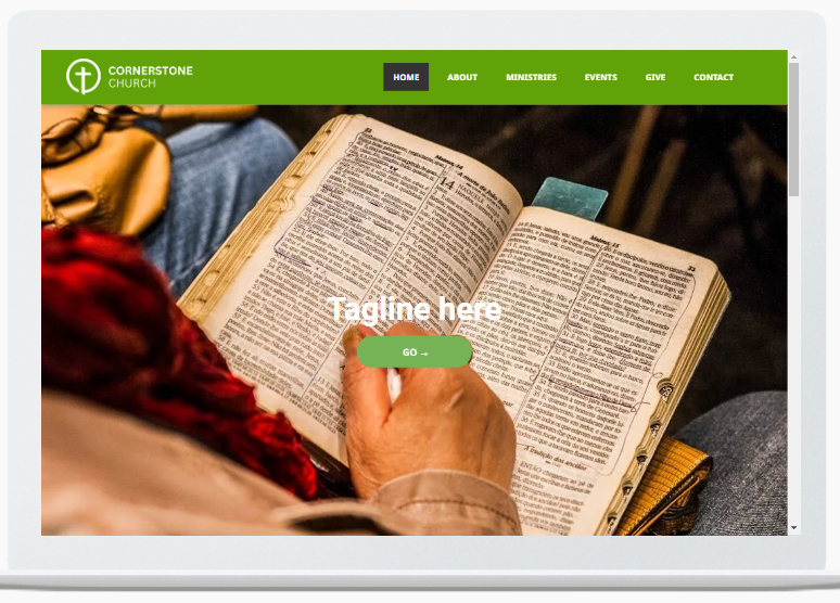 A person is reading a bible on a tablet.