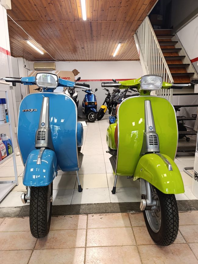 dm moto, restauro vespa