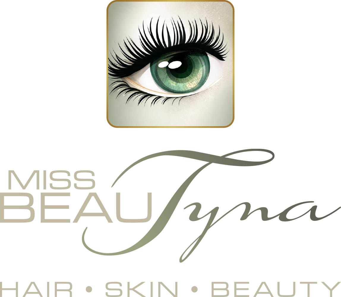 Ein Logo für Miss Beau Tyna mit einem grünen Auge