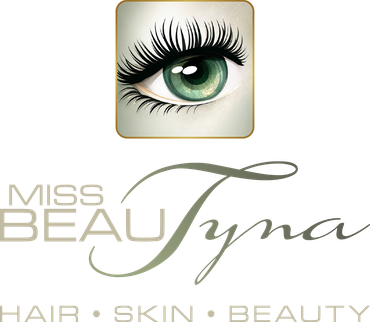 Ein Logo für Miss Beau Tyna mit einem grünen Auge
