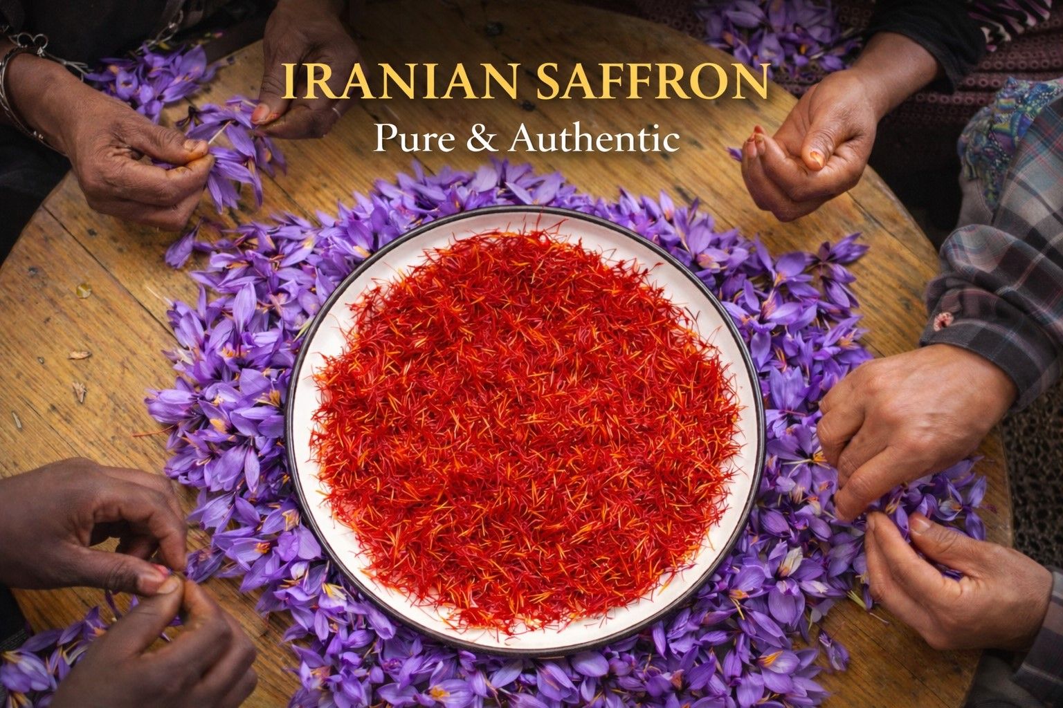 Premium Iranian saffron in red stigmas, harvested and sorted by hand according to traditional methods