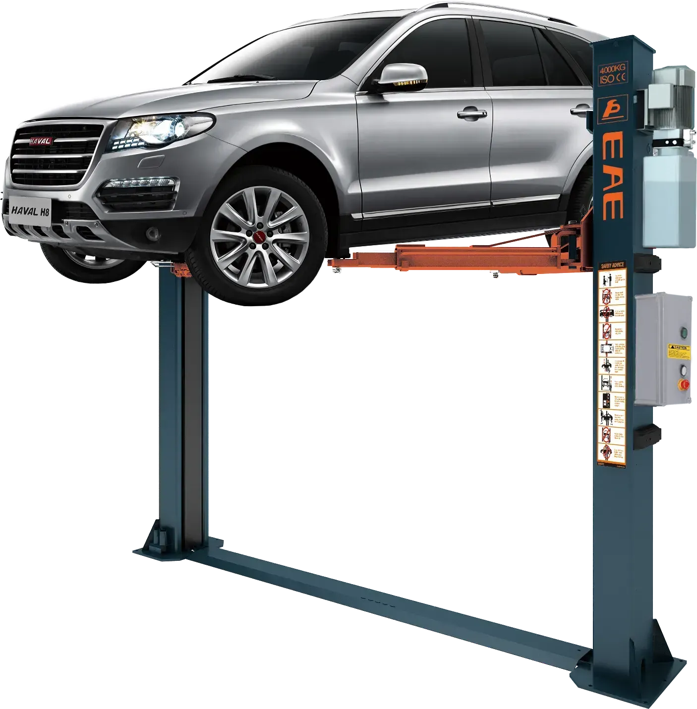 EE-6254E Semi Baseless 2 Post lift (4 tonne)