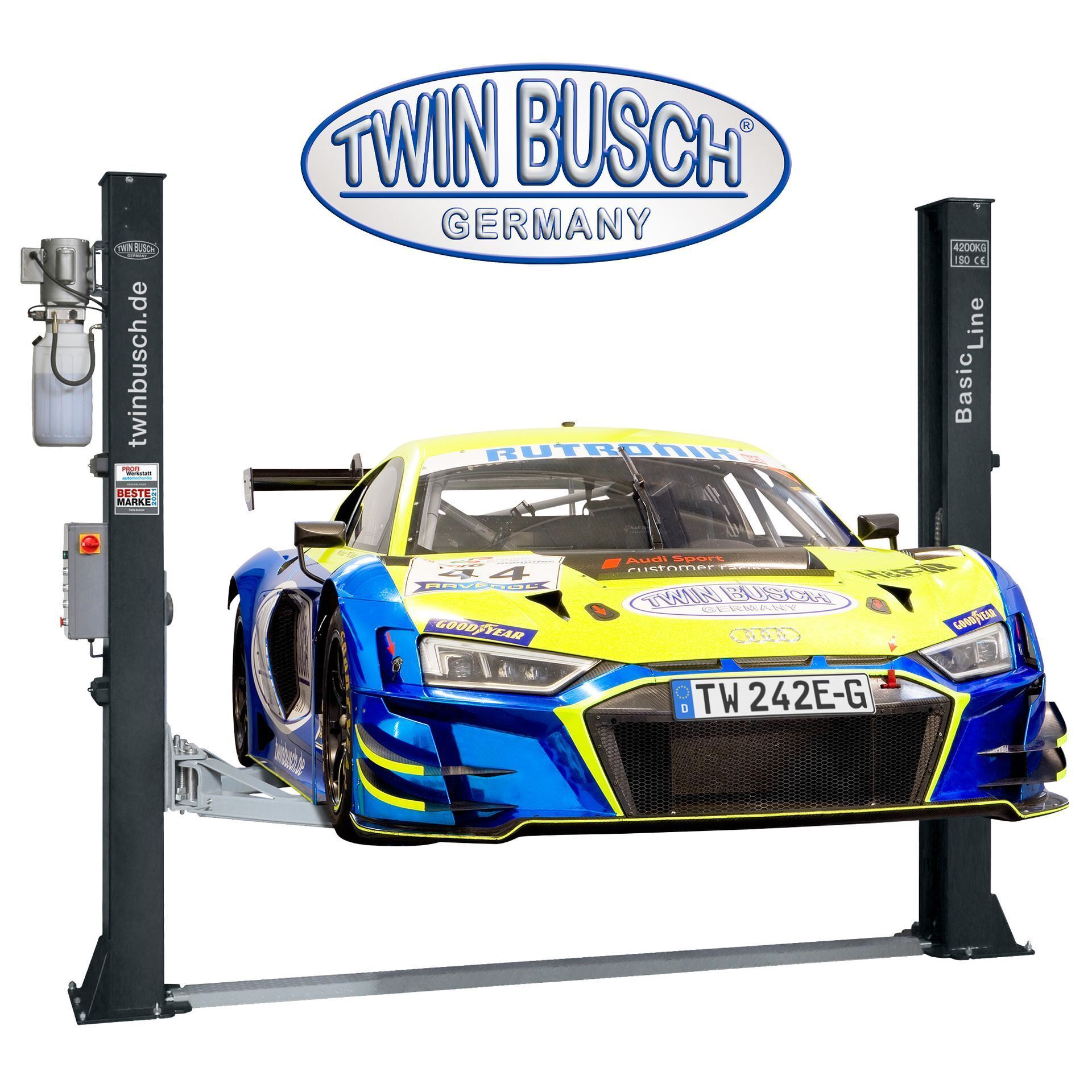 Grey Twin Busch TW242 E 2 Post Lift