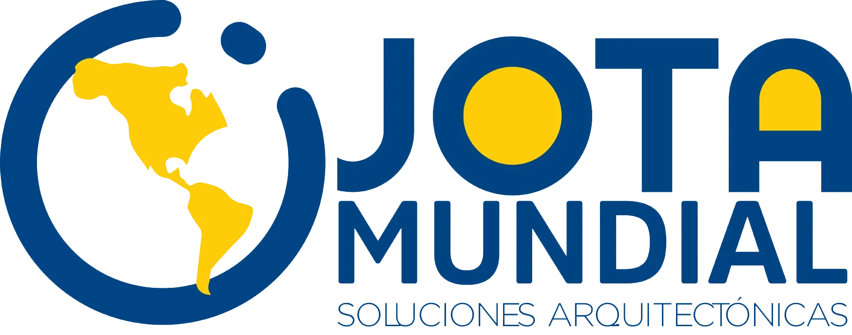 Un logo azul y amarillo para Jota Mundial.