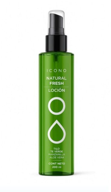 Botella verde de loción CND Natural Fresh con dispensador de bomba negro.