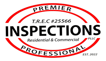 Premier Professional Inspections The logo for premier inspections residential and commercial is red and black.