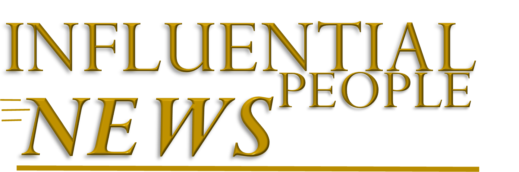 Gold logo reading “INFLUENTIAL NEWS PEOPLE” on a white background.