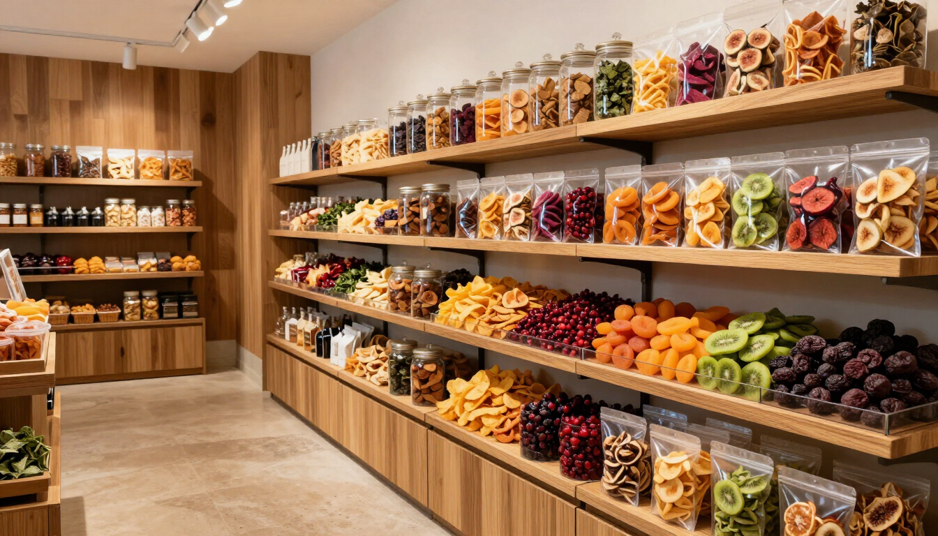 Interior de uma loja de produtos naturais moderna