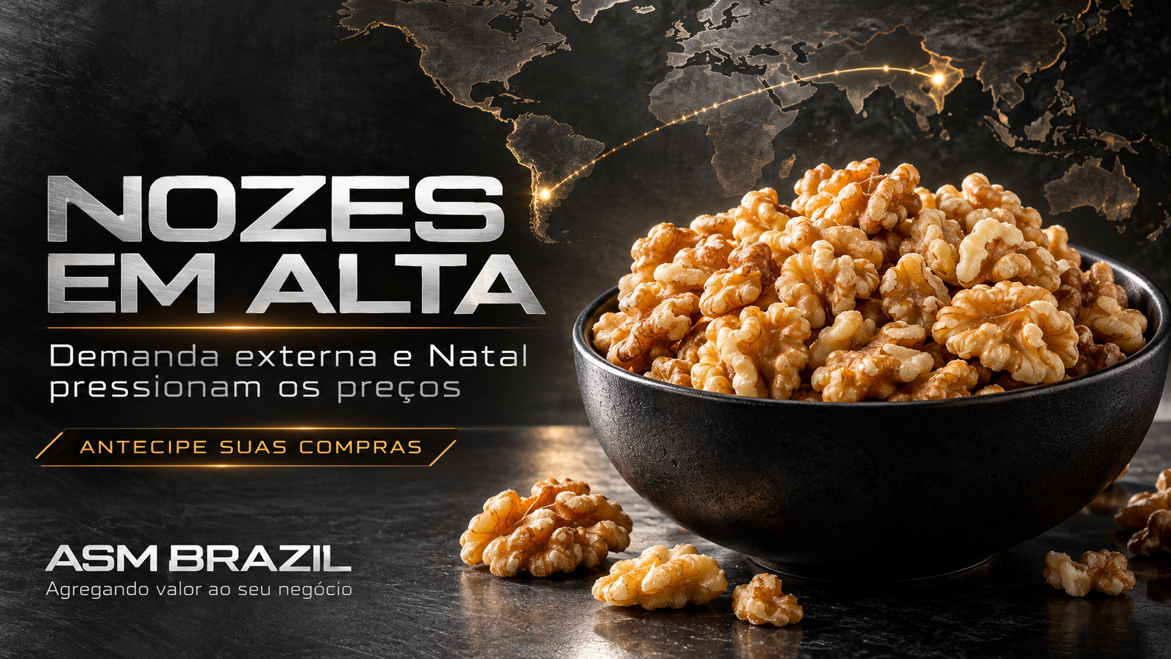 Nozes claras selecionadas para o mercado B2B