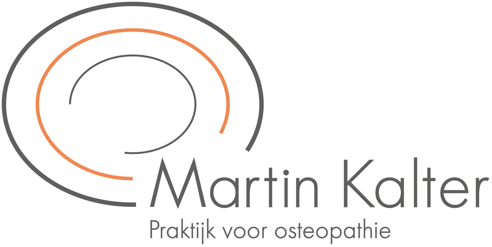 Martin Kalter logo with gray and orange spiral design and text “Martin Kalter” and “Praktijk voor hypnose”