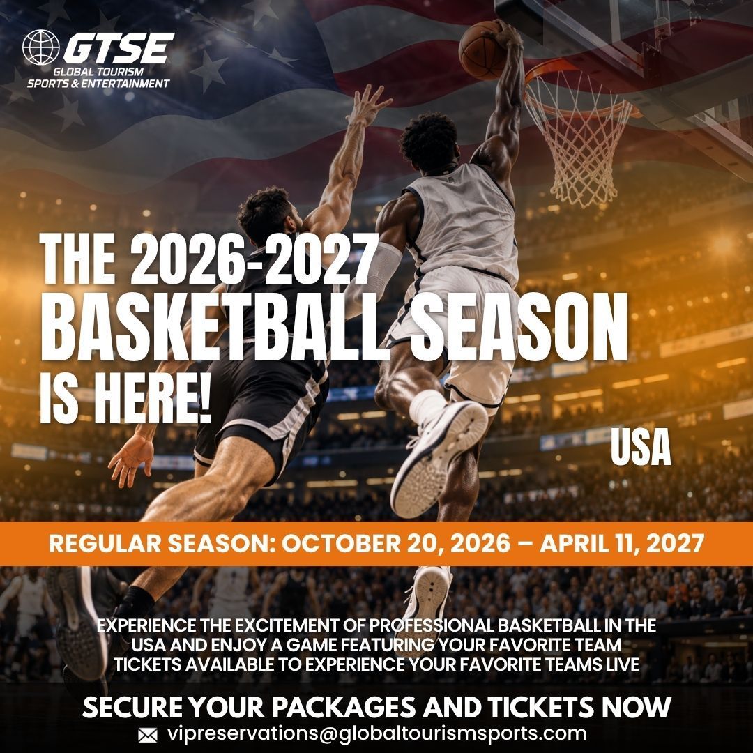 Basketball player dunks under arena lights; text: “The 2026-2027 Basketball Season Is Here!”