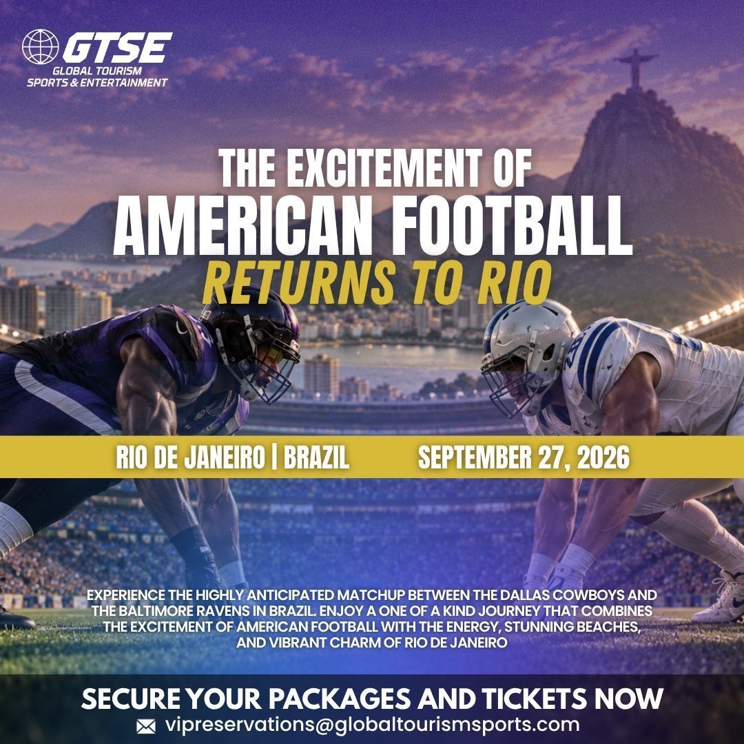 American football returns to Rio, with a stadium and Christ the Redeemer at sunset