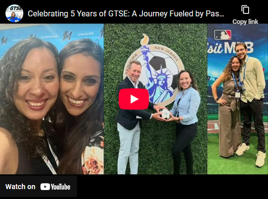 Three photos: two women smiling, a man and a woman holding a soccer ball, and a couple smiling.