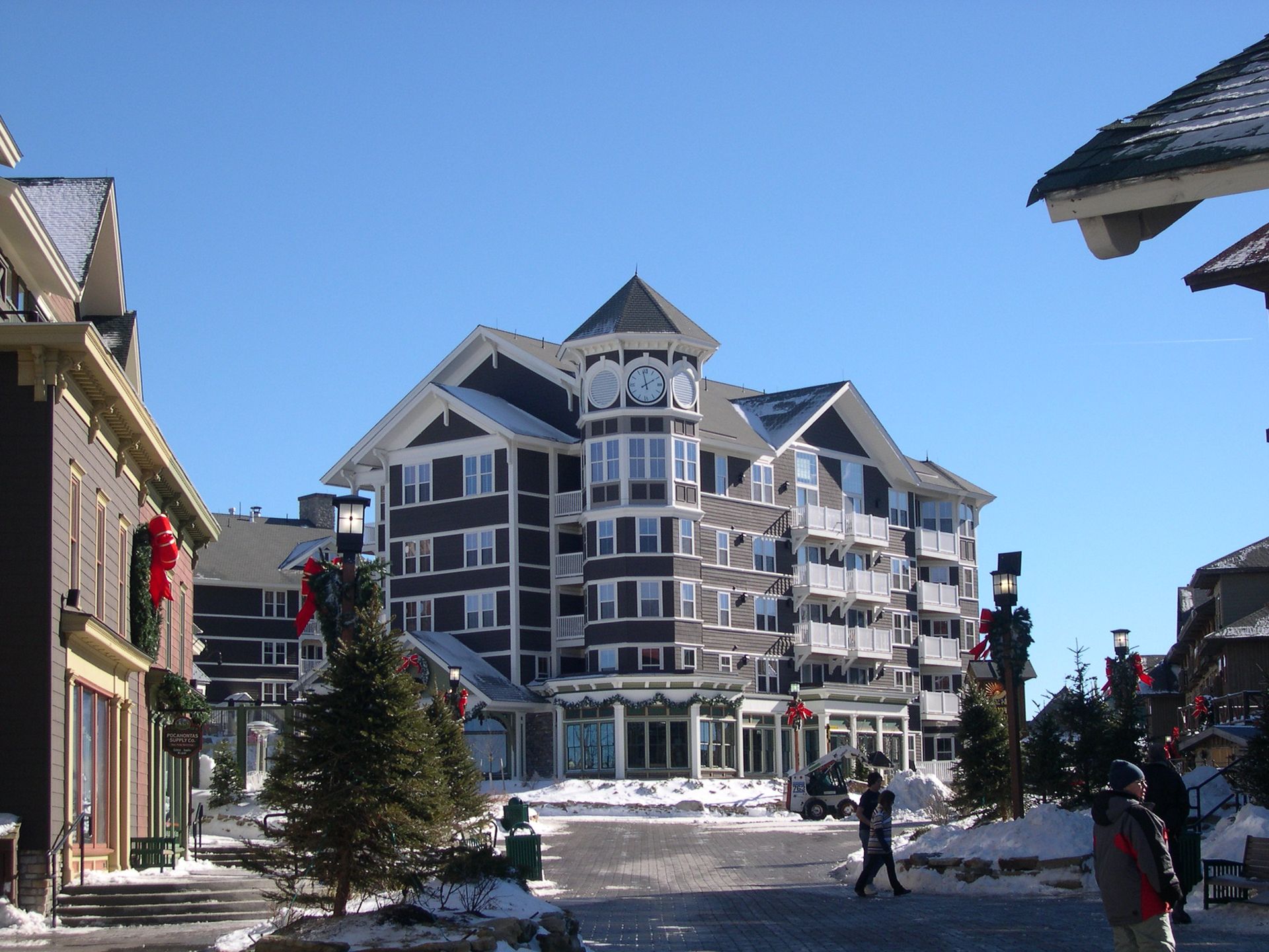 A large building with a clock on top of it