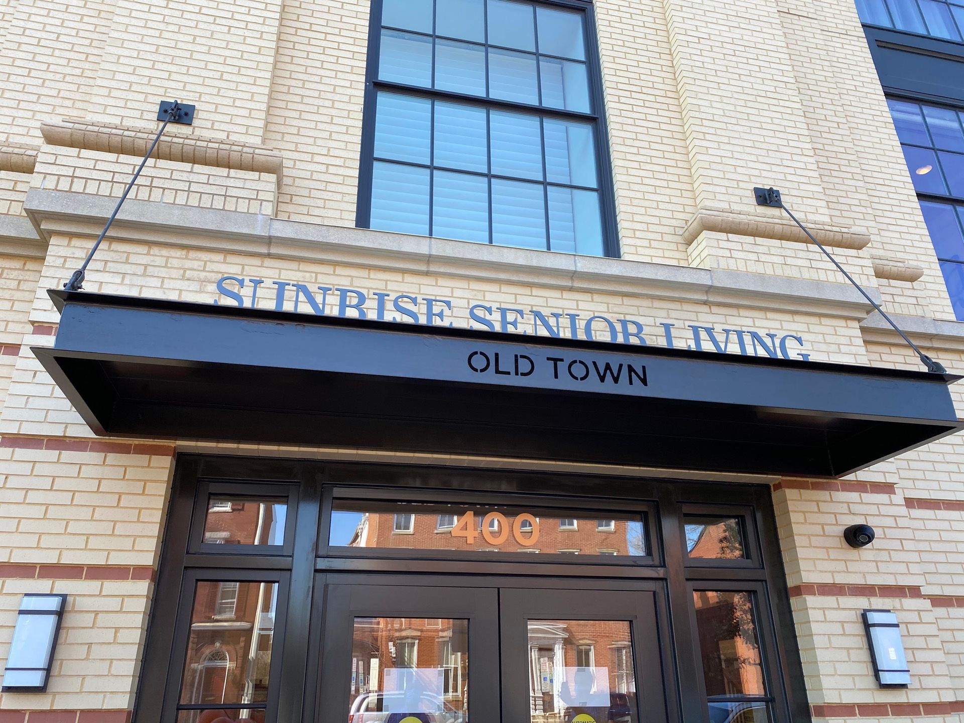 The front entrance to sunrise senior living old town