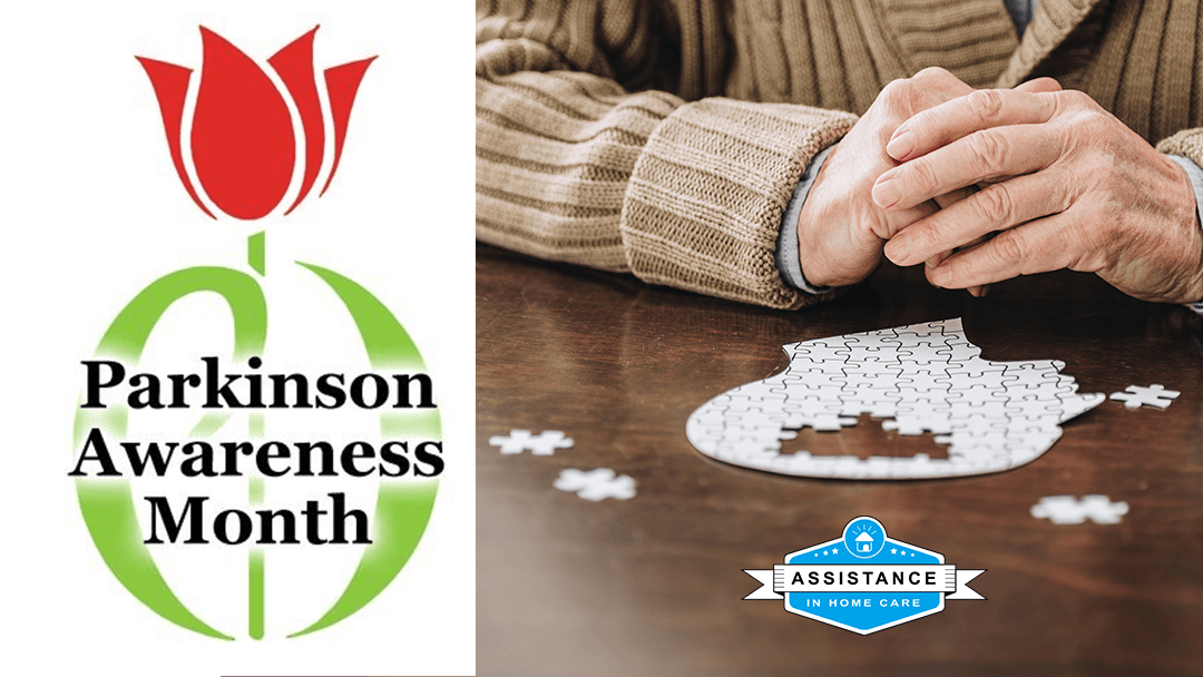 A man is playing a puzzle for parkinson awareness month