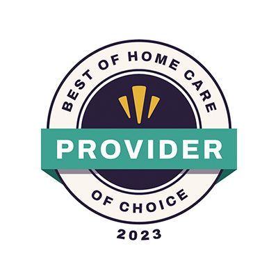 A best of home care provider of choice badge for 2023.