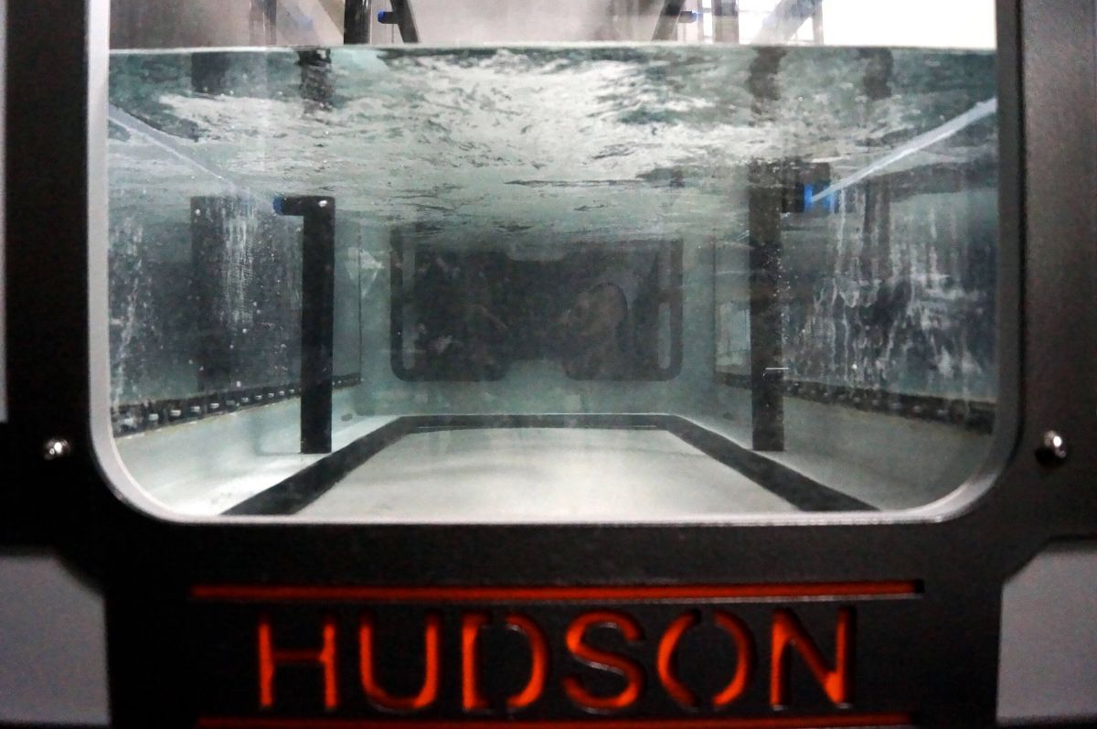 The word hudson is on the side of a box