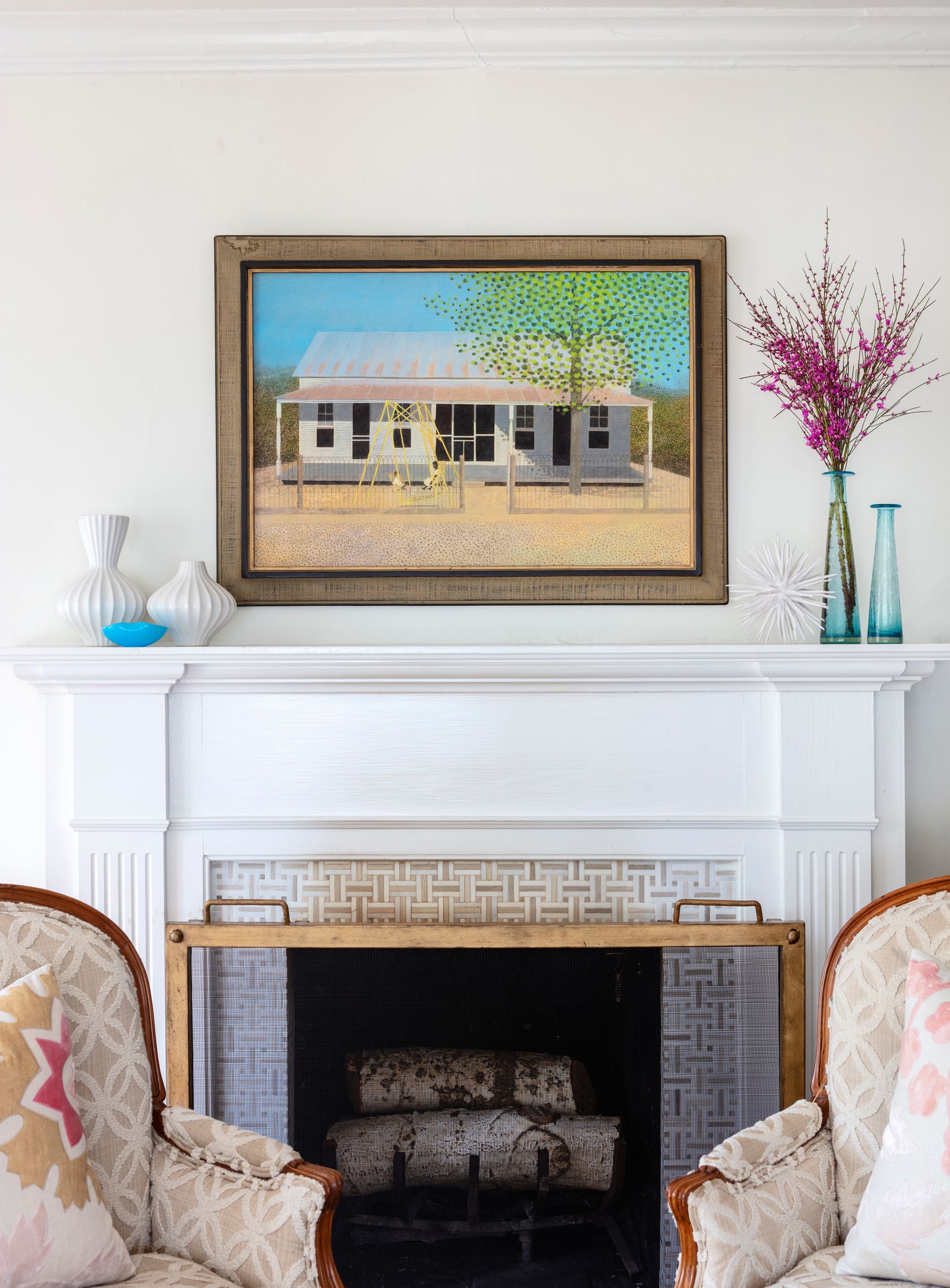 Gorgeous piece of art on a mantle