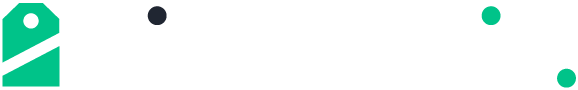 Un logo vert et blanc avec un cercle noir au milieu sur fond blanc.