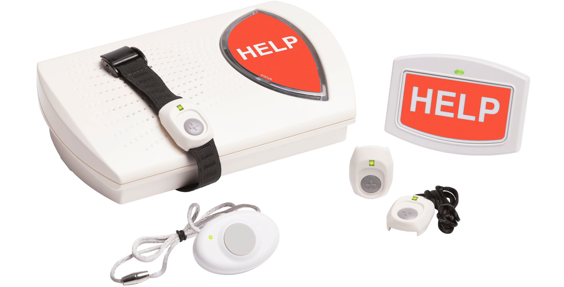 A white box with a help button on it
