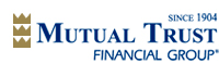 Mutual Trust Financial Group logo in blue and gold, with “Since 1904” above the name