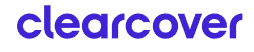 Clearcover logo in purple text on a white background