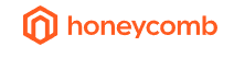 Honeycomb orange logo and wordmark on a white background
