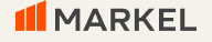 Markel logo with gray text and orange bar icon on white background