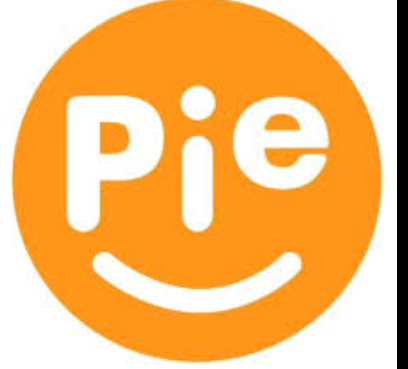 Orange circular Pie logo with white “Pie” text and a smiling face