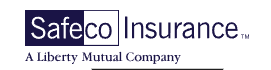 Safeco Insurance logo with purple wordmark and “A Liberty Mutual Company” beneath it