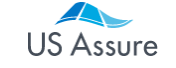 US Assure logo with blue sail-like icon and gray text on a white background