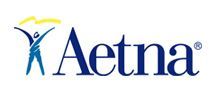 Aetna logo with a blue figure and yellow swoosh over the word “Aetna”