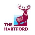 The Hartford logo with a maroon stag and text on a white background