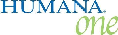 Humana One logo with blue text and green “one” script