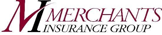 Merchants Insurance Group logo in maroon and gray text on a white background