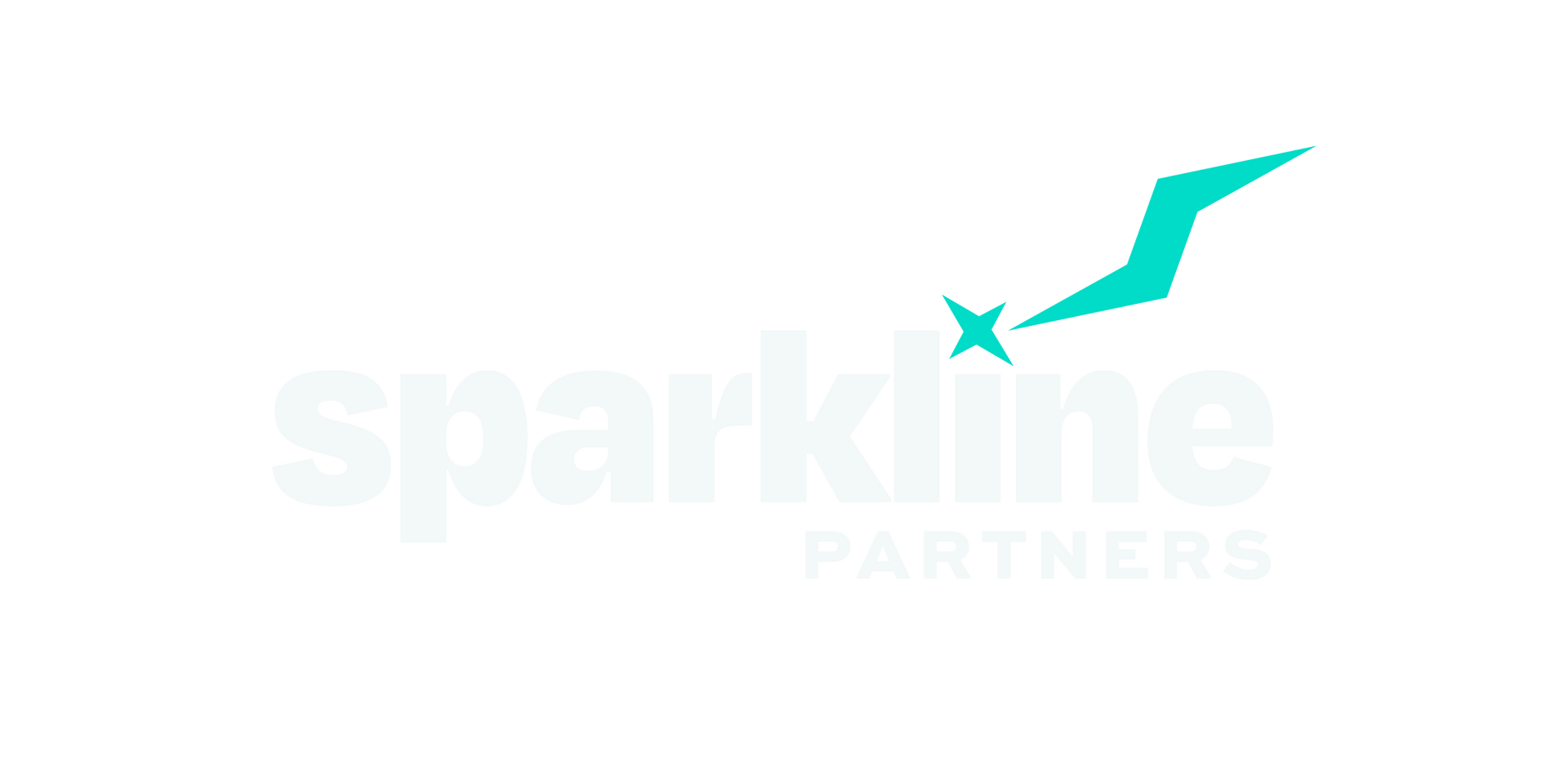 Sparkline Partners logo with a teal lightening bolt and light gray text on a transparent background