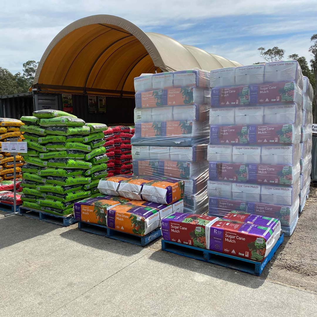 A Bunch of Bags and Boxes Are Stacked — Gloucester Rural Supplies in Gloucester, NSW
