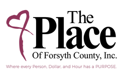 The Place of Forsyth County, Inc. logo with maroon heart and black text
