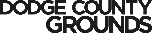 Dodge County Grounds logo in bold black text on a white background