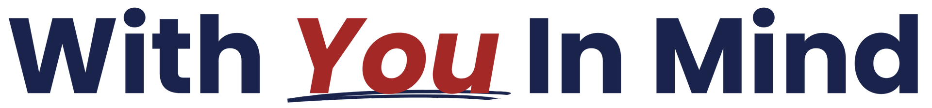 A blue and yellow logo that says with you in mind