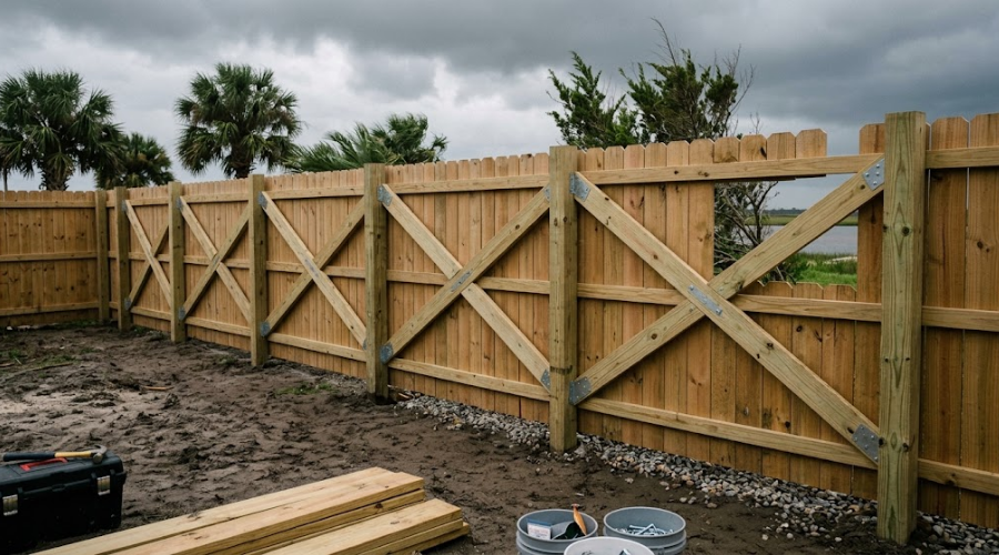 protect fence from Gulf Coast hurricanes
